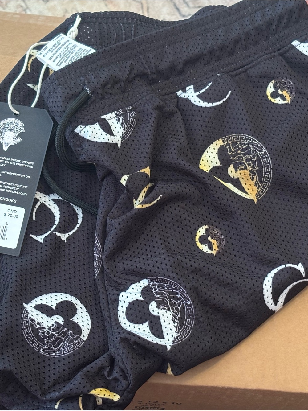 C.C Black & White Logo Mesh Shorts